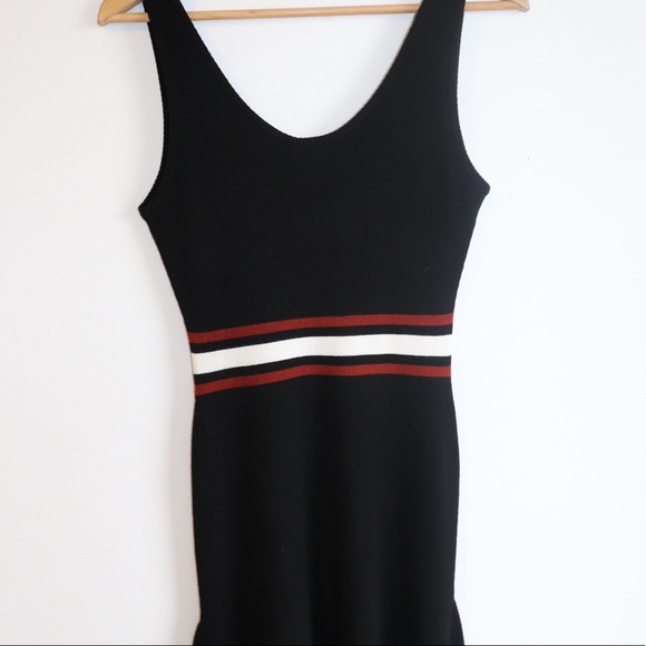 ALC Beautiful Black Knit Asymmetric Midi Dress - Picture 8 of 8